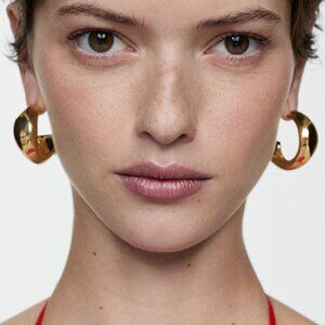 Mango Gold Hoop Earrings/NWT